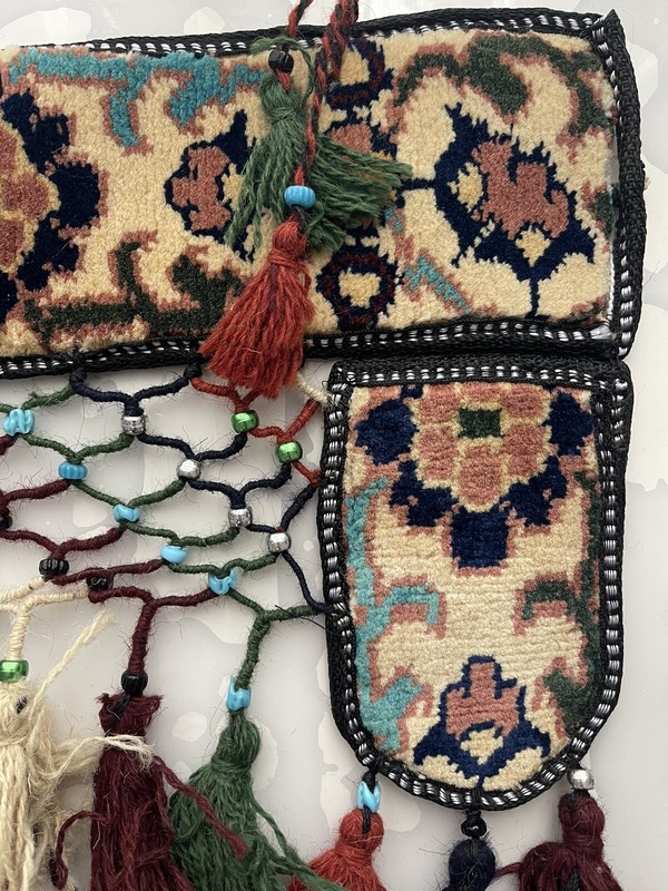 Vintage Beautiful Hand Knotted Afghani Tribal Door Hanging Wool Jalar 99x24cm gallery