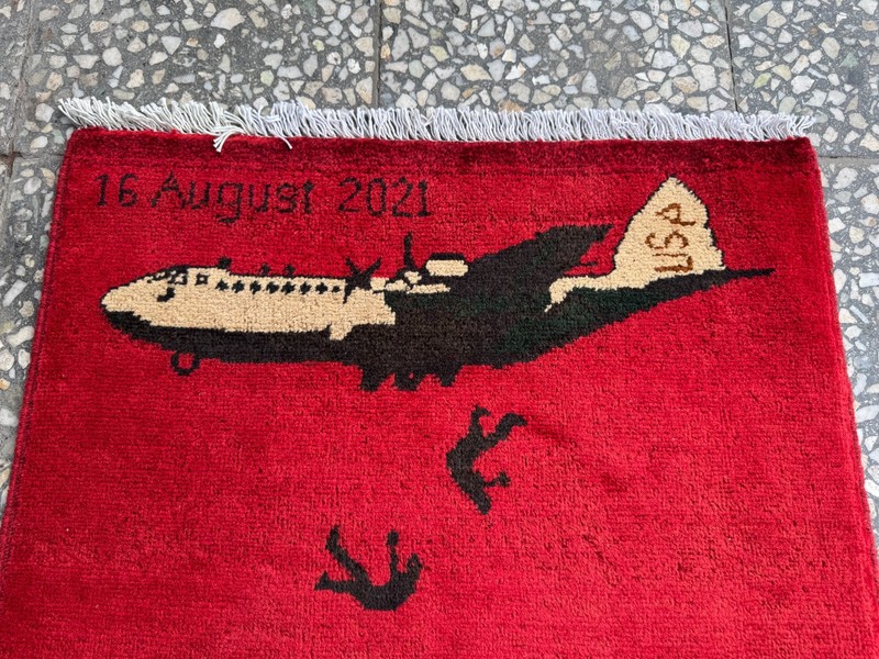 2x3 Afghan Hand Knotted War Rug Fall of Afghanistan Red Wool Carpet New gallery