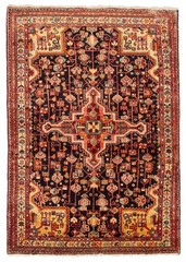 Vintage Traditional Hand-Knotted Area Rug 3’9″ x 5’4″ Oriental Wool Carpet