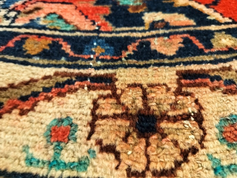 Vintage Hand-Knotted Wool Runner 3'4" x 9'5" Thick Rug Liliyan Hamedan Style Red gallery