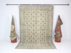 5×9 Turkish Handmade Area Rug Brown Beige Floral Shabby Chic 5.3×8.5 ft