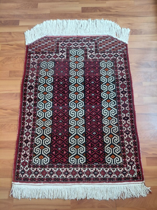 Antique Turkoman Rug Geometric Kitchen Decor Rug Handmade Wool Carpet Rug gallery