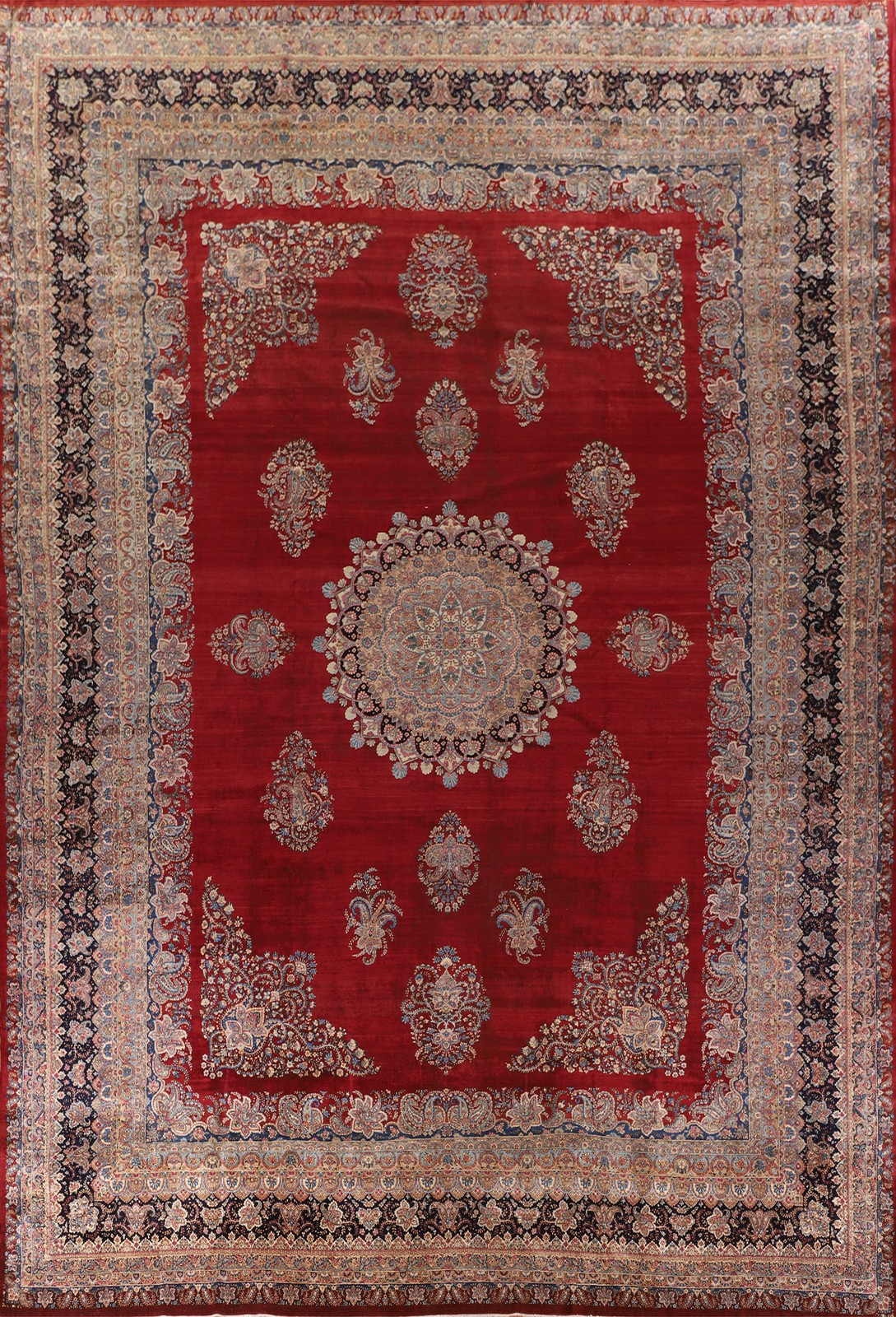 Pre-1900 Hand-made Palace Size Rug 14x19 Vegetable Dye Traditional Antique Rug gallery
