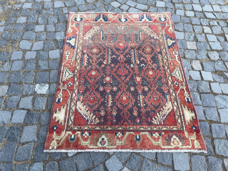 Bohemian Area Rug Handmade Wool Rug Turkish Vintage Traditional Rug 3,6 x 6,2 ft gallery