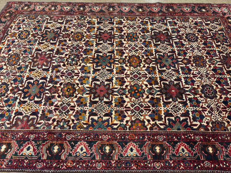 Vintage Qashqai Tribal Wool Hand Knotted Oriental Area Rug 8x11 Ivory Carpet gallery