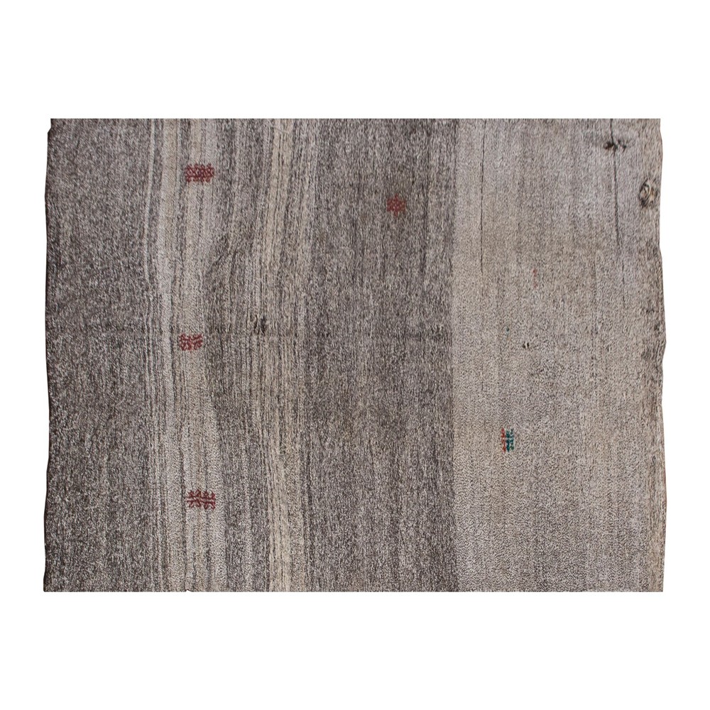 Goat Hair Solid Kilim Rug,Vintage Minimal Kilim,Turkish Kilim, 7'10 x 9'9 ft