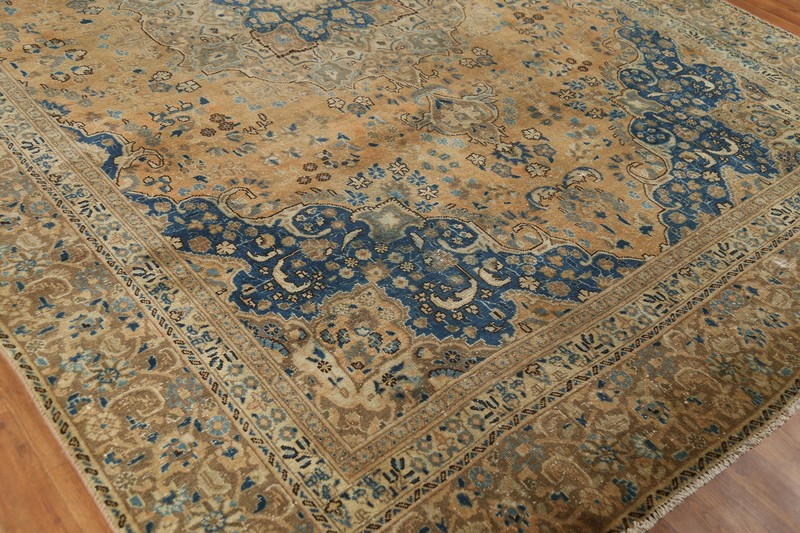 Traditional Wool Rust Muted Room Size Area Rug Vintage Hand-made Carpet 8x12 gallery