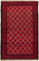 Vintage 3’5″ x 5’3″ Traditional Hand Knotted Vegetable Dye Wool Area Rug