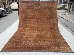 6’7×9’6 Antique Turkmen Bukhara Hand Knotted Tribal Geometric Wool Area Rug Rare