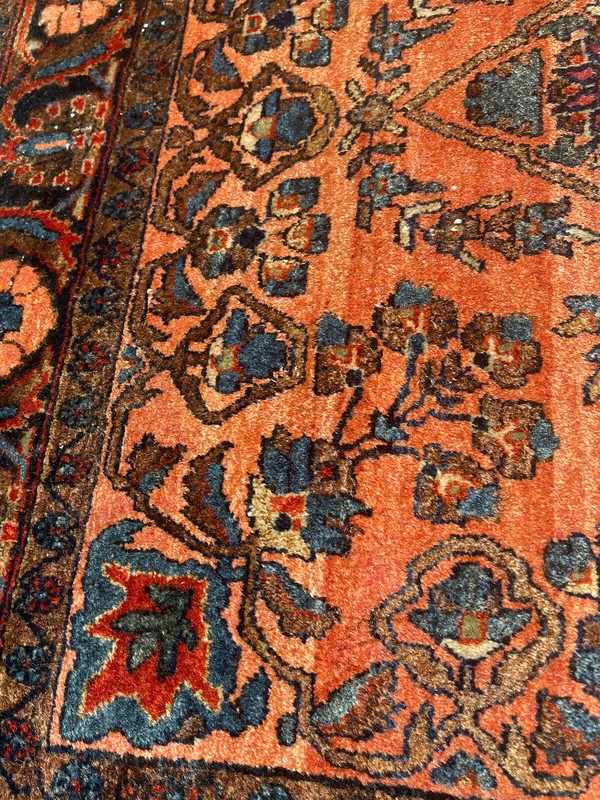 ANTIQUE AMERICAN SAROUK RUG 3'5"x5' FT CIR 1900 gallery