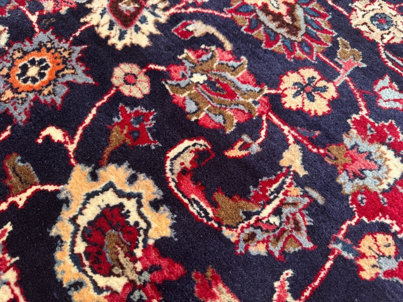 9x12 BLUE VINTAGE ORIENTAL RUG HAND-KNOTTED handmade ANTIQUE navy fine wool 8x11 gallery