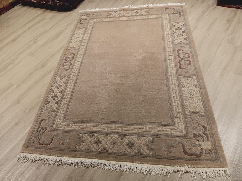 ESTATE 6x8 Simple Modern Tibetan Hand-Carved Handmade-knotted Wool Rug 586217 gallery