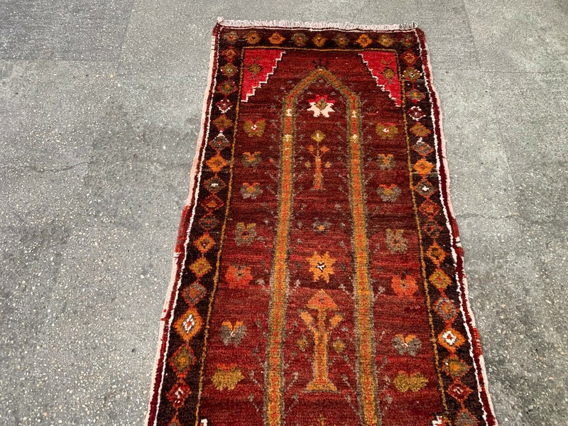 1'10'' x 3'11'' Vintage Natural Rug Village Rug Handmade Carpet.SKU:Y695 gallery
