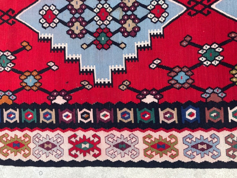 Vintage Traditional Handmade Beautiful Turkish Kilim Floor Rug Carpet 288x198 cm gallery