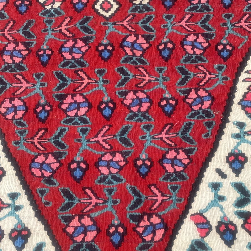 Vintage Kurdish Kilim Hand Woven Wool Rug 42”x 61” gallery