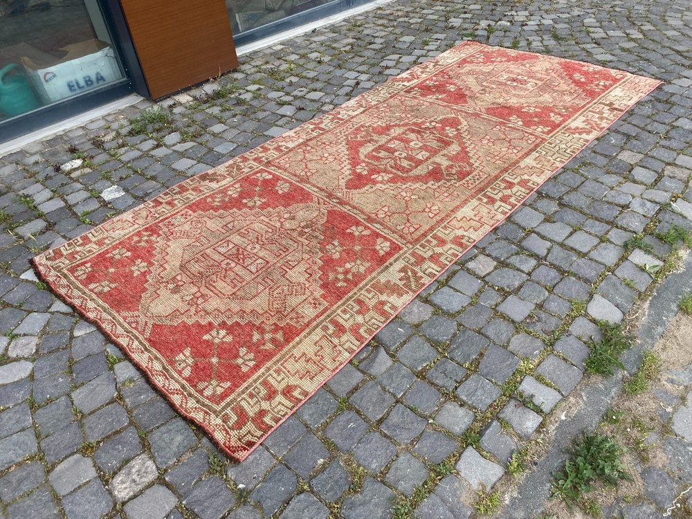Bohemian rugs, Runner rug, Handmade, Turkish rug, Vintage, Wool | 4,3 x 10,0 ft