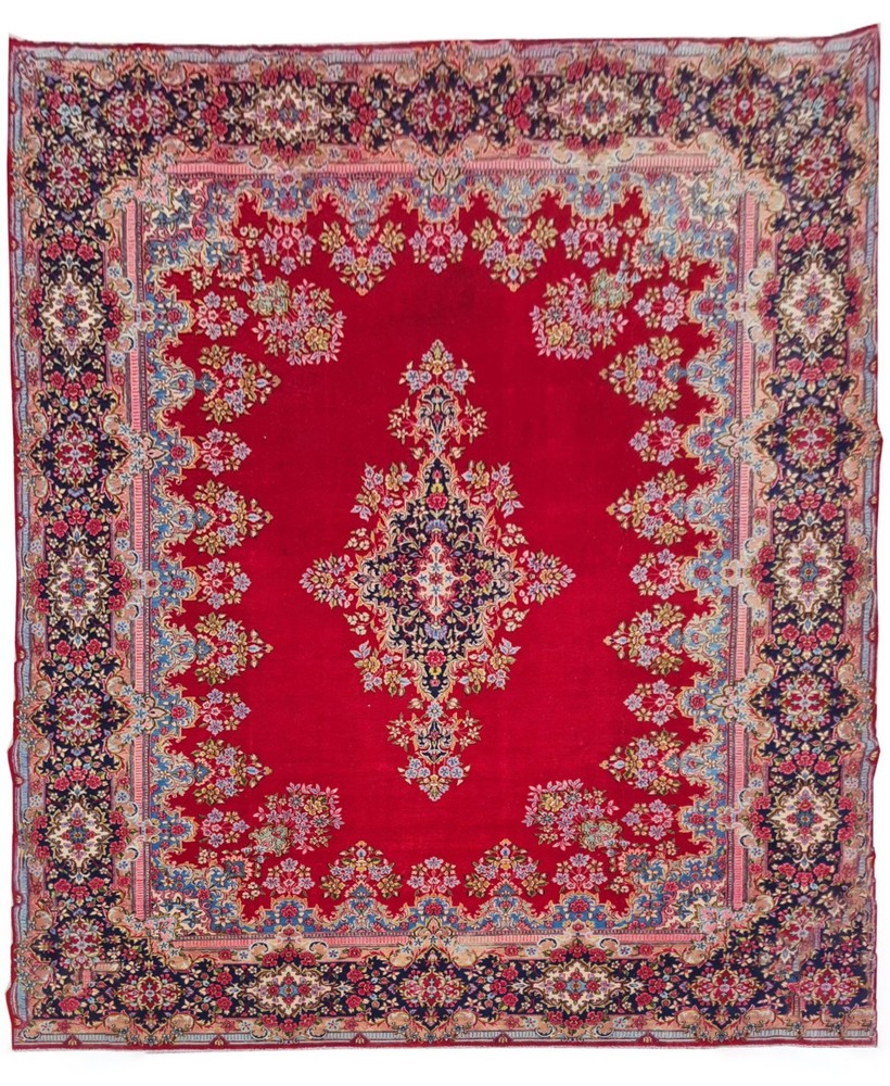 Genuine Hand Knotted Antique Tribal Qirmoun Wool Area Rug 14 x 11 Ft