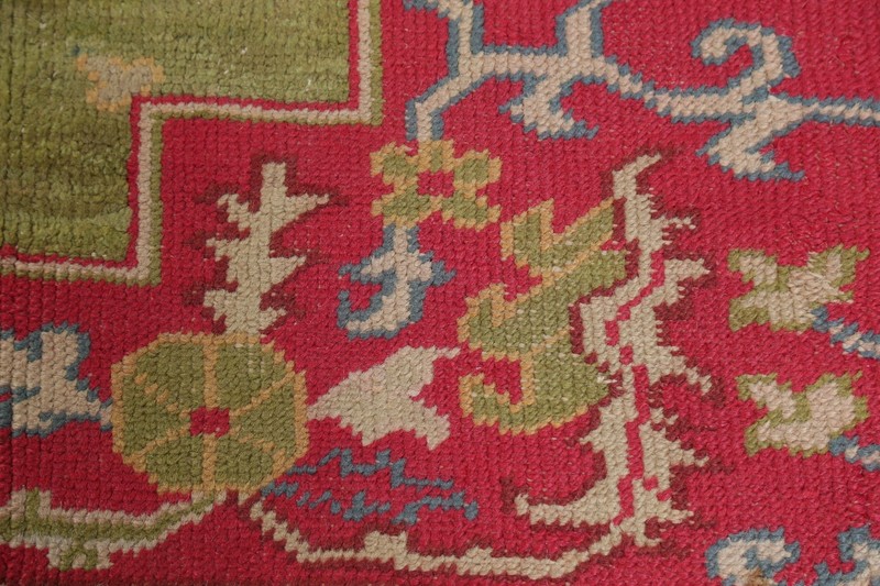 Antique Oushak Vegetable Dye WOOL Area Rug Handmade GREEN USHAK Carpet 13 x 16 gallery