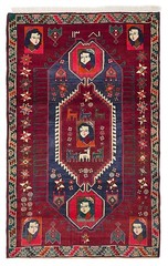Vintage Hand-Knotted Area Rug 4’6″ x 7’3″ Traditional Oriental Wool Carpet