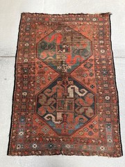 Armenian Antique Chondzoresk Cloudband Karabakh Rug All Wool 4’ 6” X 7′
