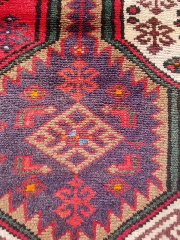 Distressed Authentic Hand Knotted Vintage Afghan Turkmen Wool Area Rug 5.7x3.9ft gallery