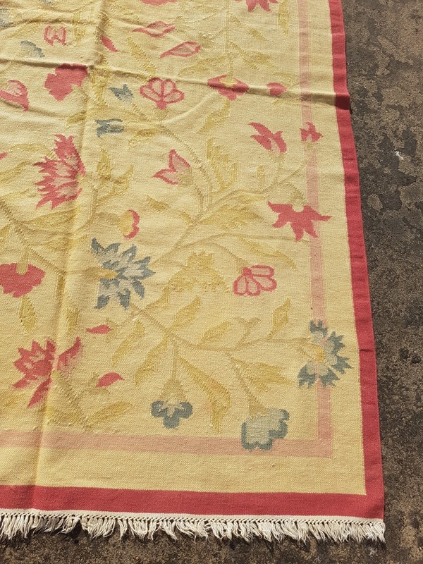 Vintage Traditional Handmade Beautiful Floral Kilim Floor Rug Carpet 236x164 cm gallery