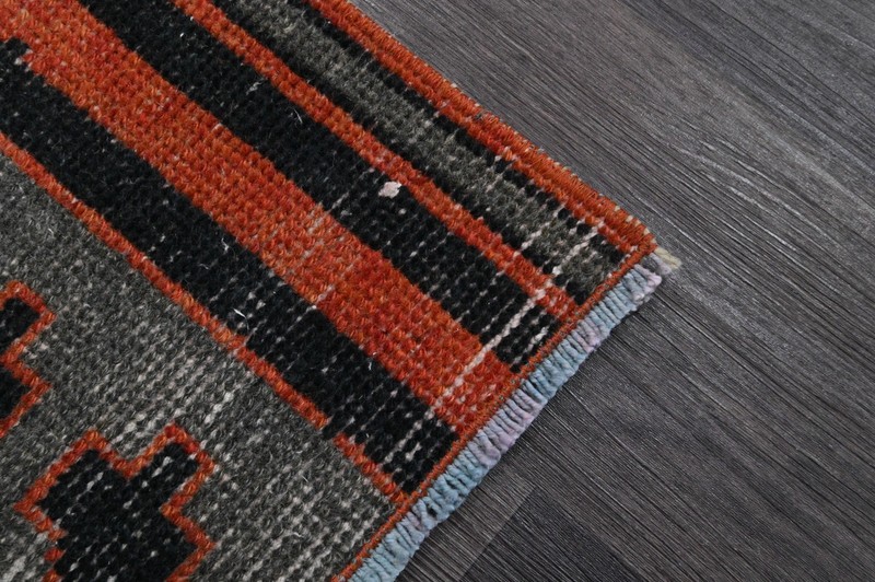 Vintage Turkish Runner Rug 2x11ft Wool Anatolian Handmade Hallway Oushak RUST gallery