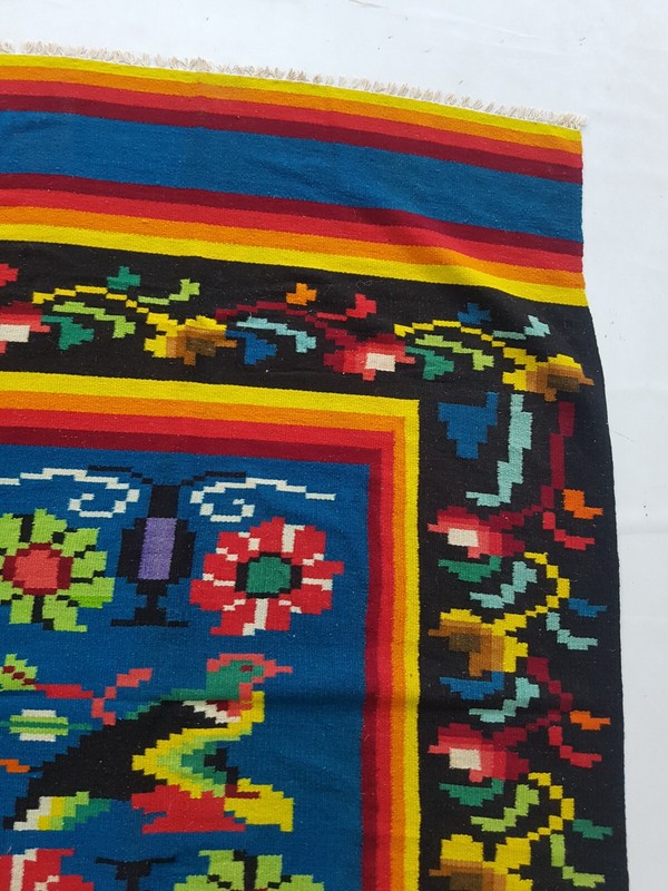 Vintage Handmade Traditional Bolivia Peruvian Brazil Floor Rug Carpet 201x125 cm gallery