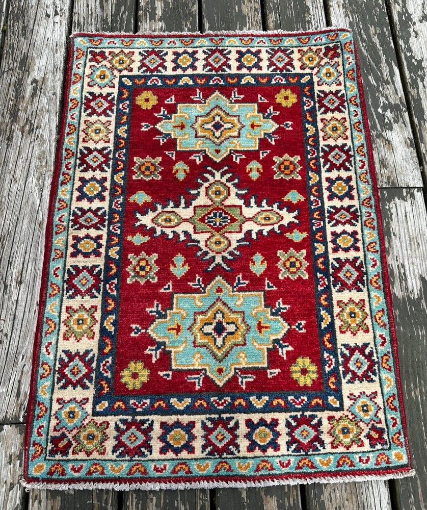 Colorful Fine Quality New Handmade Afghan Kazakh Accent Rug, 2'x3'