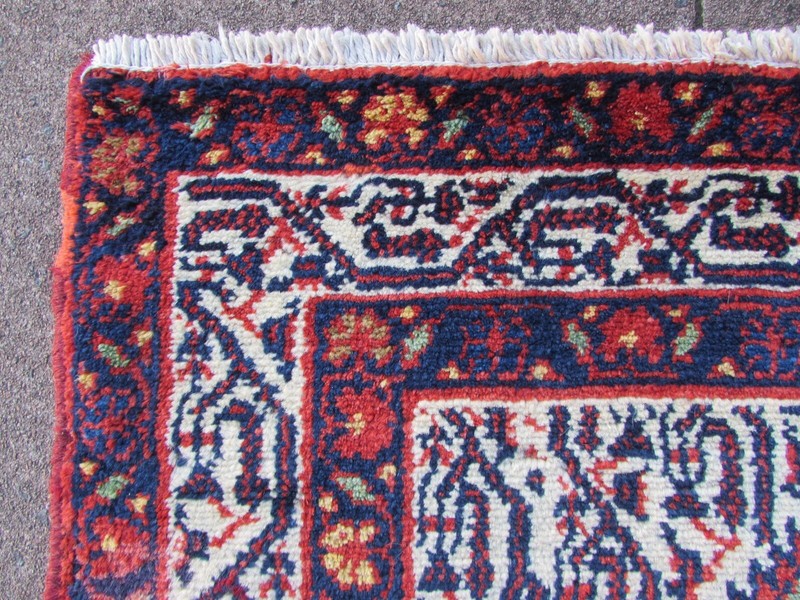 Vintage Worn Hand Made Traditional Oriental Wool Red Long Runner 389x110cm gallery