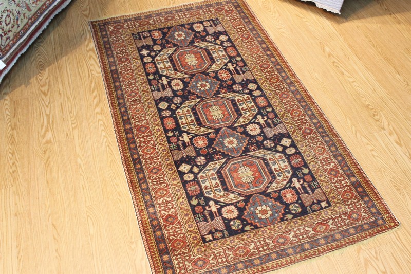 ANTIQUE CAUCASIAN RUG, Authentic Circa 1890's Shirvan 7' x 4' Collectable gallery