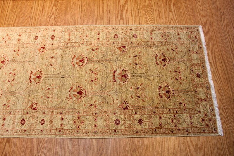 14 ft. Long Hall Runner Handmade Vegetable Dyed Muted Color Beige Background gallery