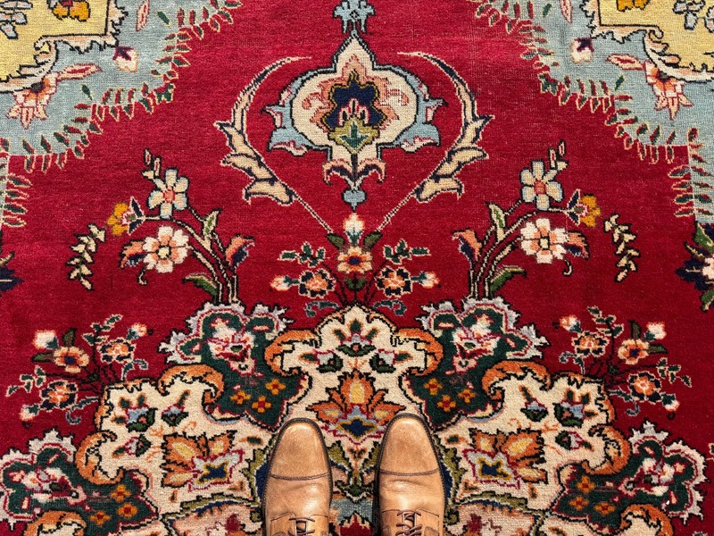 COLORFUL ANTIQUE RUG 8x11 handmade oriental HAND-KNOTTED VINTAGE geometric 8x10 gallery