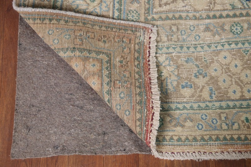 Handmade Beige Wool Carpet Traditional Oriental Distressed Area Rug 6x10 Ft gallery