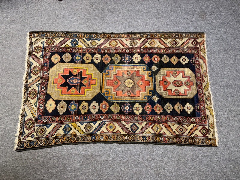 1920s Antique Caucasian Star Kazak Rug 3x5 Handmade Vintage Oriental Rug Shirvan gallery