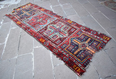 Antique Turkish Rug 39” x 120” Collectors Item Fragment Rug Sarkisla Wall Rug