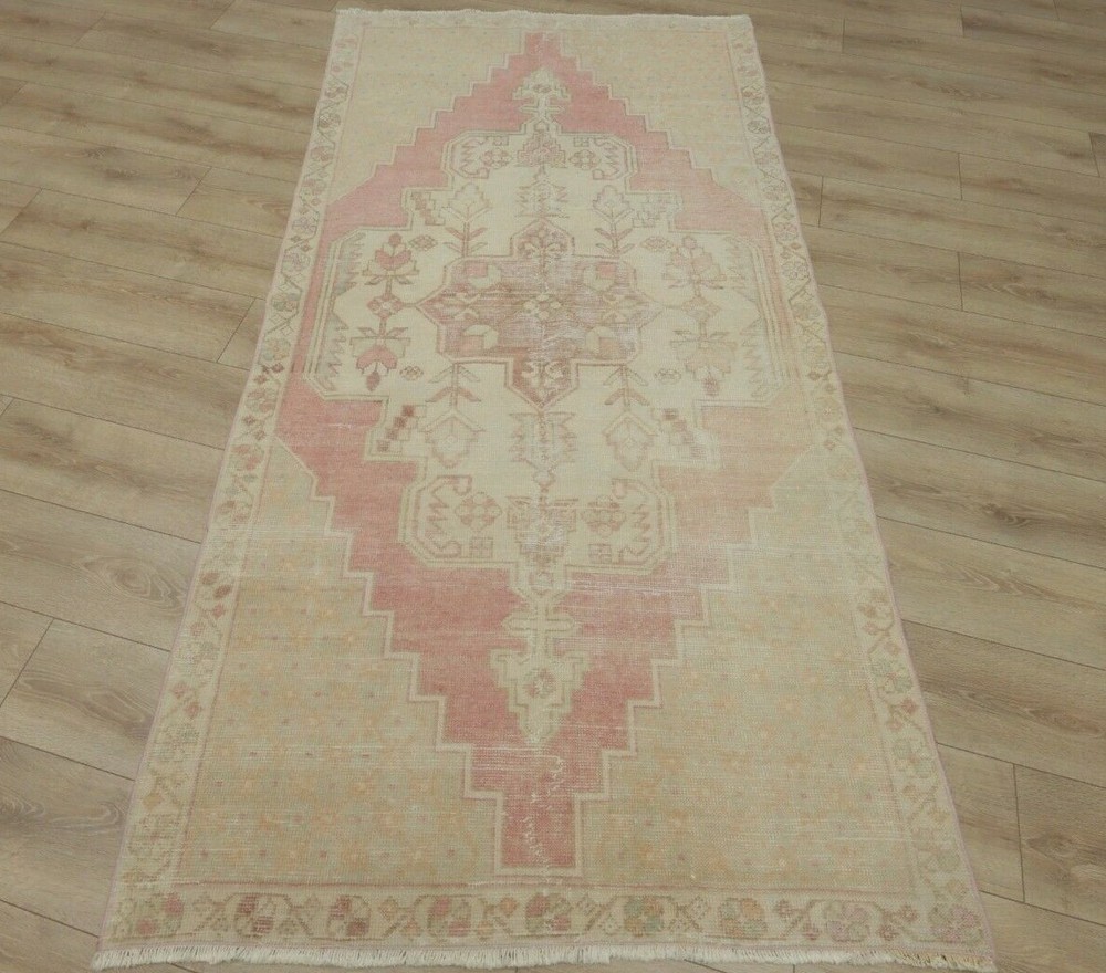 Sparta Distressed Accent Rug Anatolian Vintage Hand Knotted Wool Carpet 4x8 ft