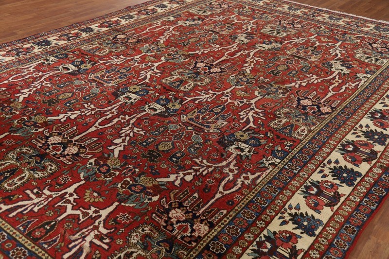 All-Over Vintage Bakhtiari Red Traditional Handmade Room Size Area Rug 9x13 gallery