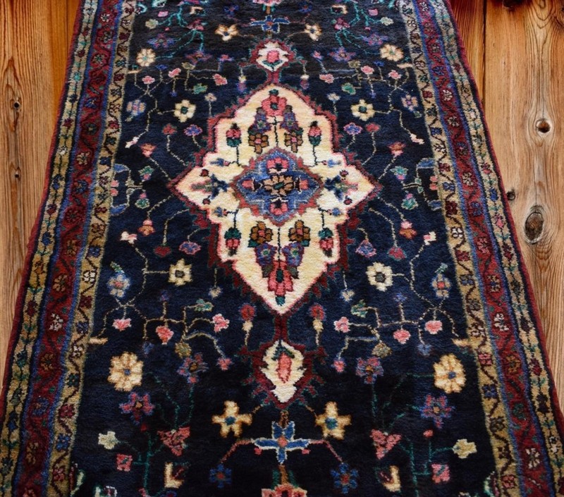 Vintage Carpet. Semi-Antique Handmade Oriental Wool Runner Vase Rug 3'5 x 9'4 gallery