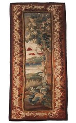 4×9 Rare 18th Century Flemish Handwoven Tapestry Wool & Silk 102cm x 265cm