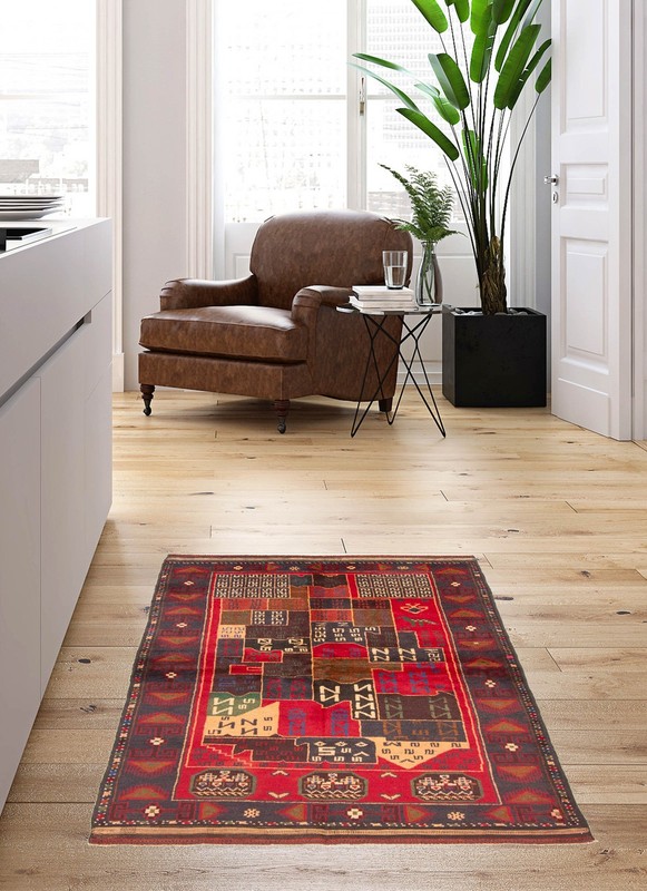Vintage 3'6" x 5'11" Traditional Hand Knotted Vegetable Dye Wool Area Rug gallery