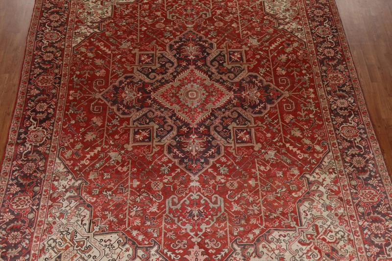 Vegetable Dye Traditional Red Area Rug 9x11 Ft Hand-Knotted Oriental Wool Carpet gallery