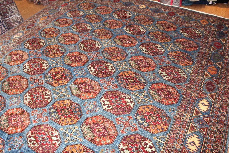 12' x 9' Top Quality Handmade Hand Knotted made of Natural Wool Light Blue Color gallery