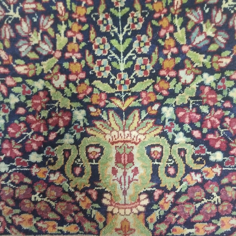Antique 19" Square Hand Knotted Oriental Rug 100% Wool gallery