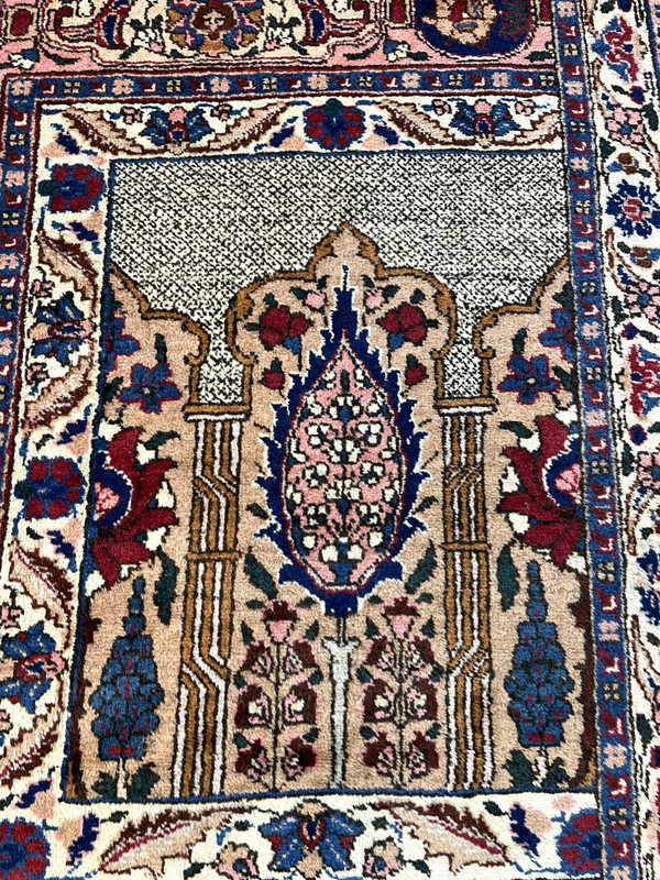 Antique Oriental Hand-Knotted Wool Area Rug Navy Blue/Red/Green/Ivory 11'4" x 16 gallery