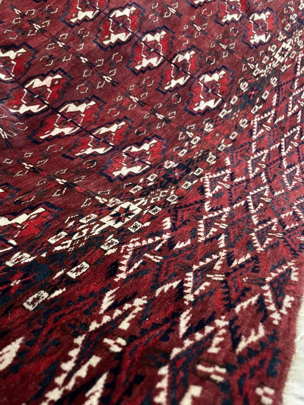 Turkomen Antique Tekke Ensi Rug 19th C. Collector's Item Turkmen 3x4’ RARE gallery