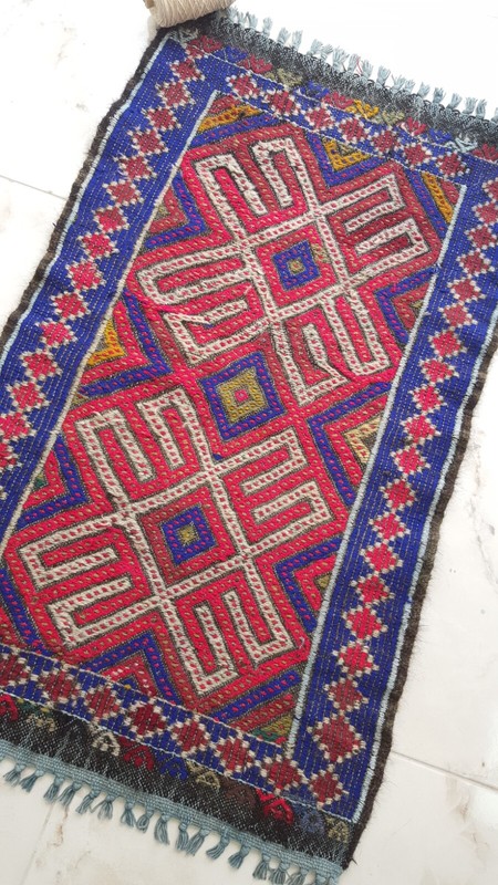 Area Antique Kilim Rug Anatolian Handmade Blue Rug Traditional Kitchen Decor Rug gallery