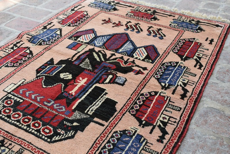 2'10 x 4'5 ft Handmade vintage afghan tribal shindand war area rug, 3x5 wool rug gallery