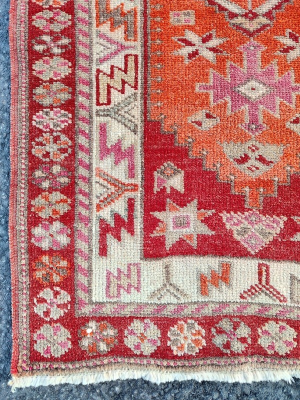 3x14 Ft Antique rug Colorful, Turkish runner 3x14 vintage, Heriz rug, Herki rug gallery