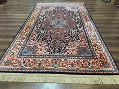 Karastan Rug 5.9 x 9 Ka’shan Medallion #741 Original 700 Series Wool Pile